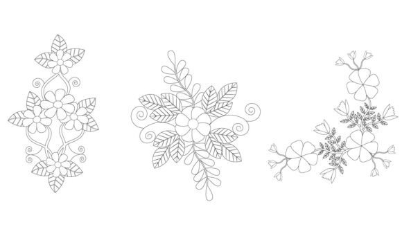 Black Line Art Flower Ornament Elements: The Timeless Standard for Modern Design
