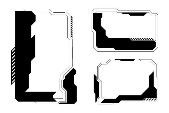 Cyber Interface Futuristic HUD Frame Set: A Versatile Design for Creative Projects