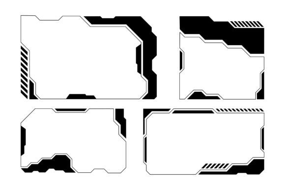 Cyberpunk HUD Frame Set Futuristic Tech for Creative Workflows