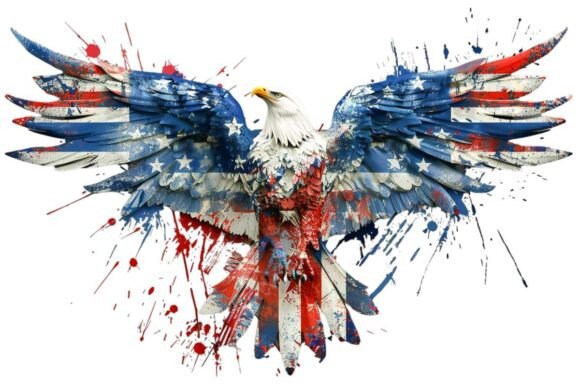 Eagle Flag Patriotic 4th of July PNG Assets