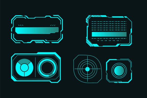 Futuristic Cyber Window HUD Elements Set: A Strategic Tool for Modern Design and Communication