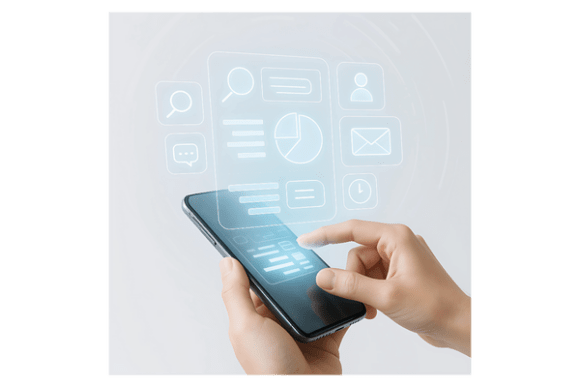 Futuristic Smartphone Interface with Hol