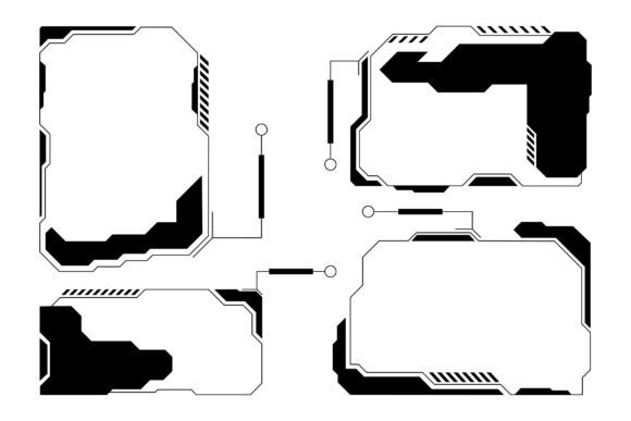 Futuristic Tech Interface HUD Frames Set: A Creative Powerhouse for Design Projects