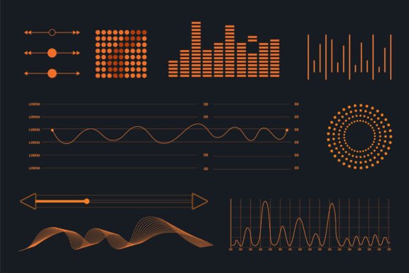 Futuristic Waveform Interface Elements