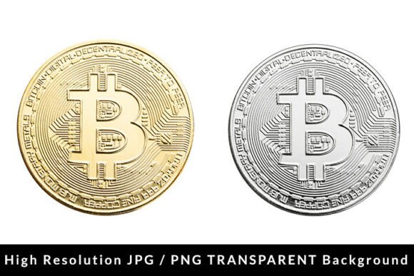 Golden Bitcoin Coin Cut Out PNG for Creative Design Projects