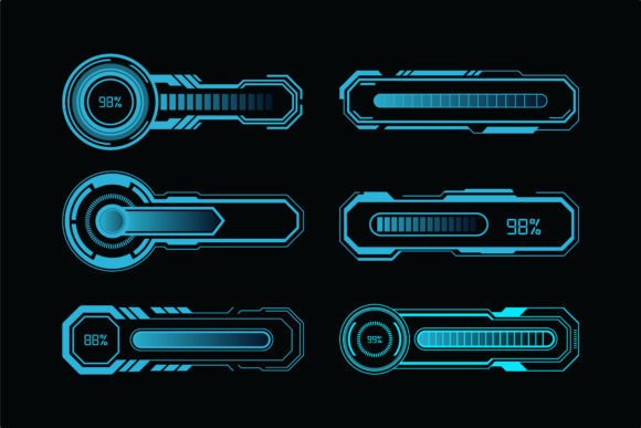 High-Tech Sci-Fi HUD Progress Bar Pack