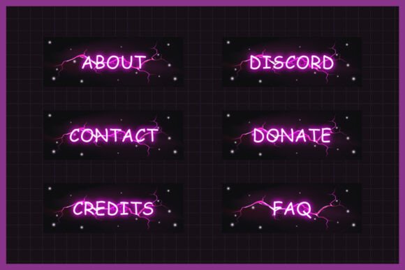 Pink Neon Flash Twitch Panels: Neon Design for Bold Streaming