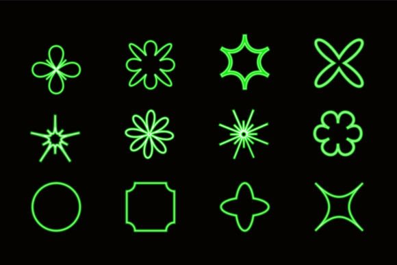 Unlock Creative Potential with the Green Neon Geometric Shape Set