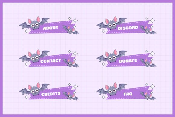 Vampire Bat Twitch Panels for Halloween Vibes